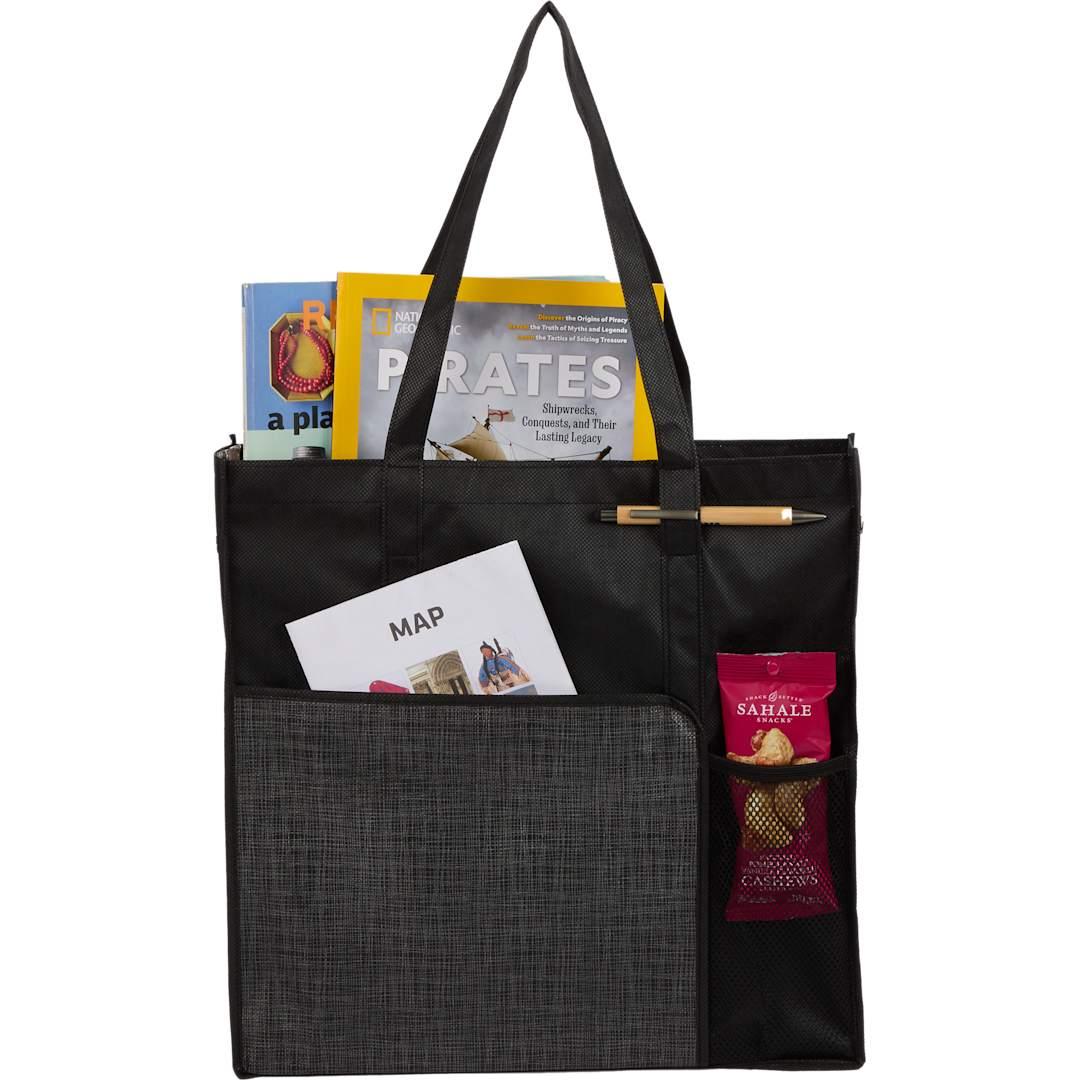 Radius recycled non-woven tote Black miniatura 6