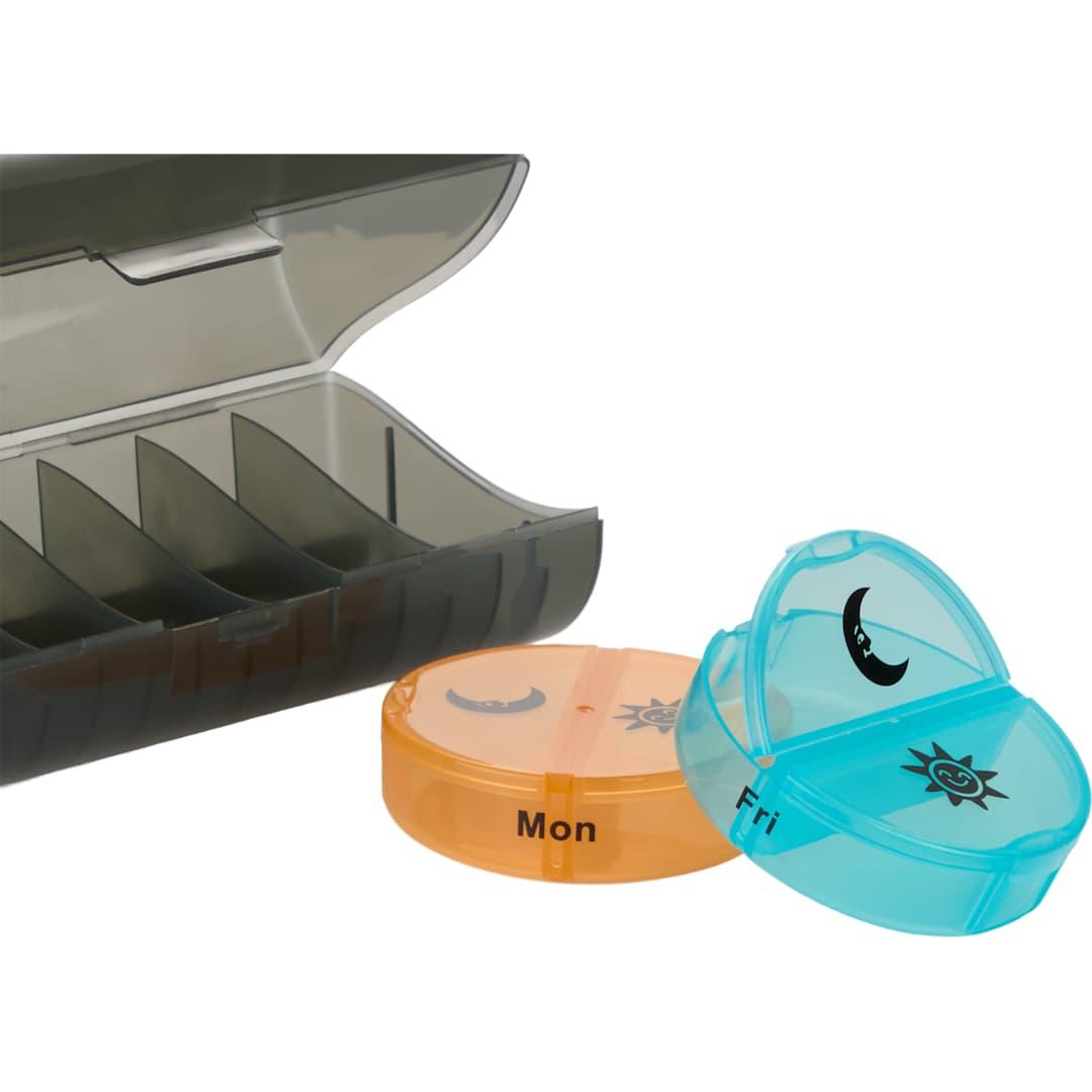 7 Day recycled travel pill organizer Black miniatura 8