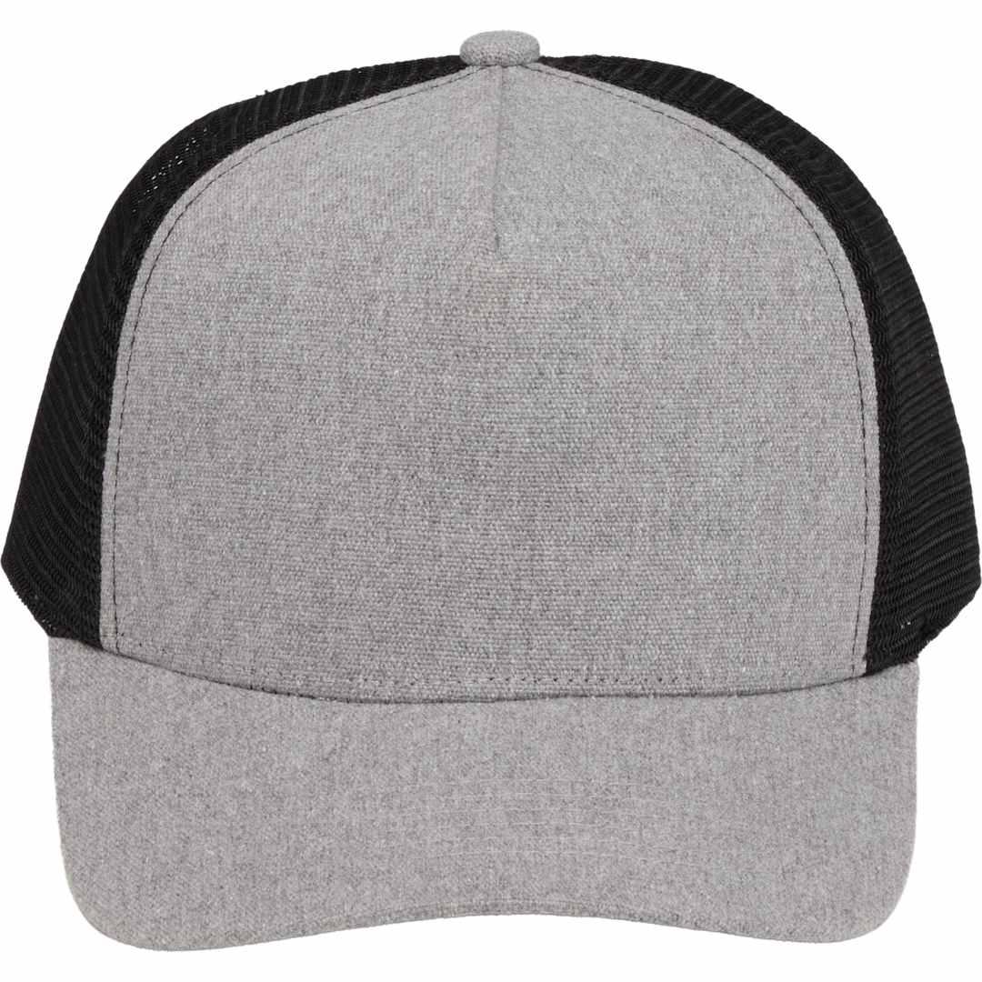Recycled cotton canvas 5 panel mesh back ballcap Black miniatura 11