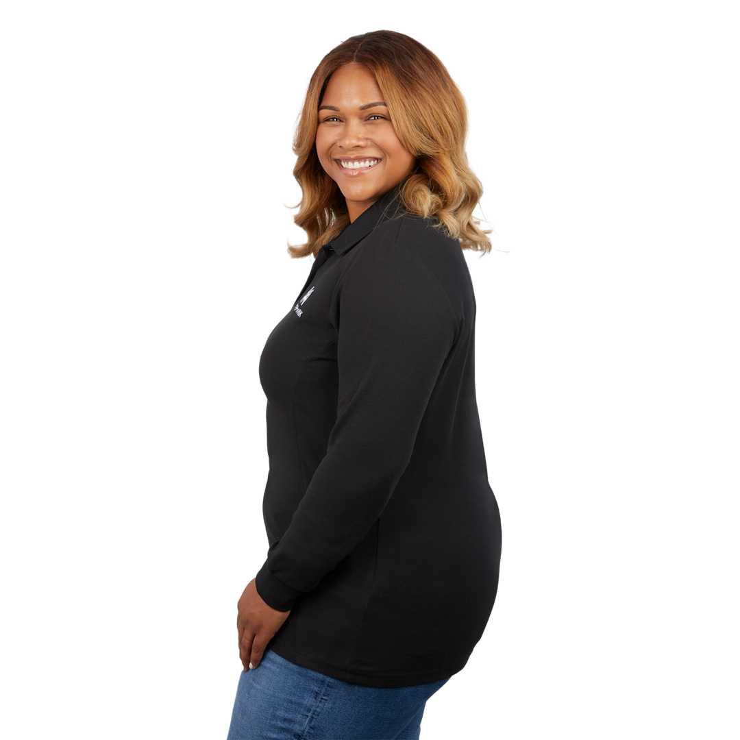 Palo long sleeve 100% cotton pique polo - womens Navy Blue miniatura 22