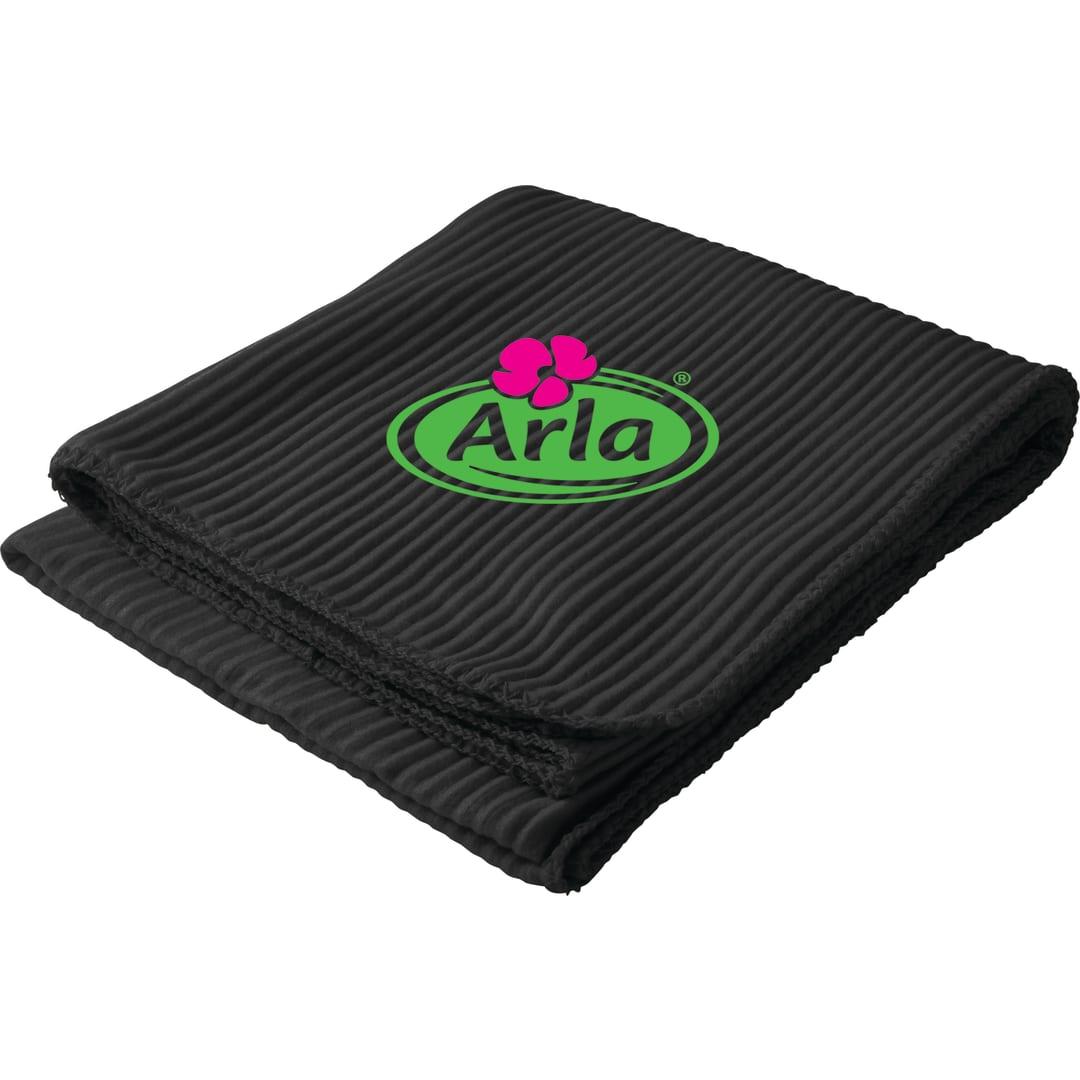 Ribbed fleece blanket Black miniatura 4