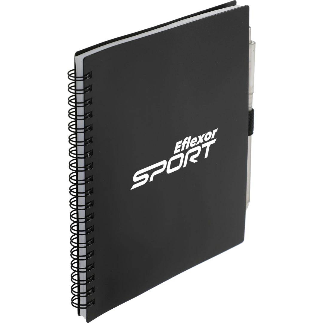 Fsc® recycled 5.5 x 7 spiral notebook w/ rpet pe Black miniatura 6