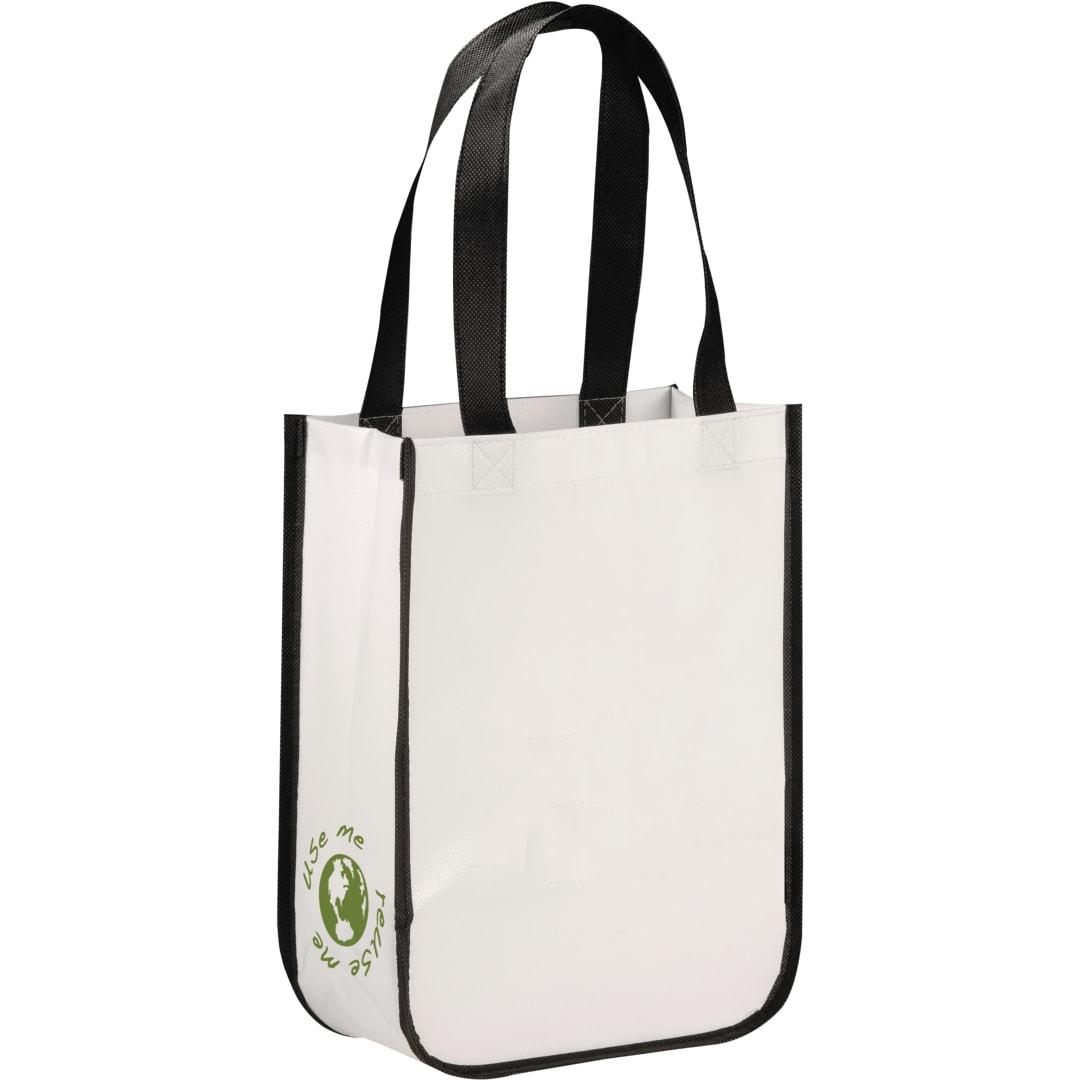Gloss laminated non-woven gift tote Black miniatura 18