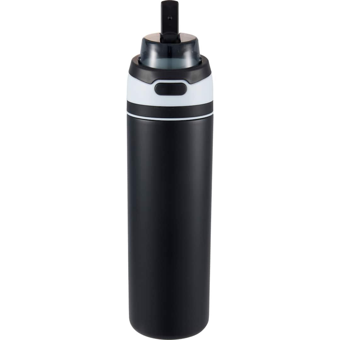 Elvin 28oz recycled stainless flip straw bottle Black miniatura 6