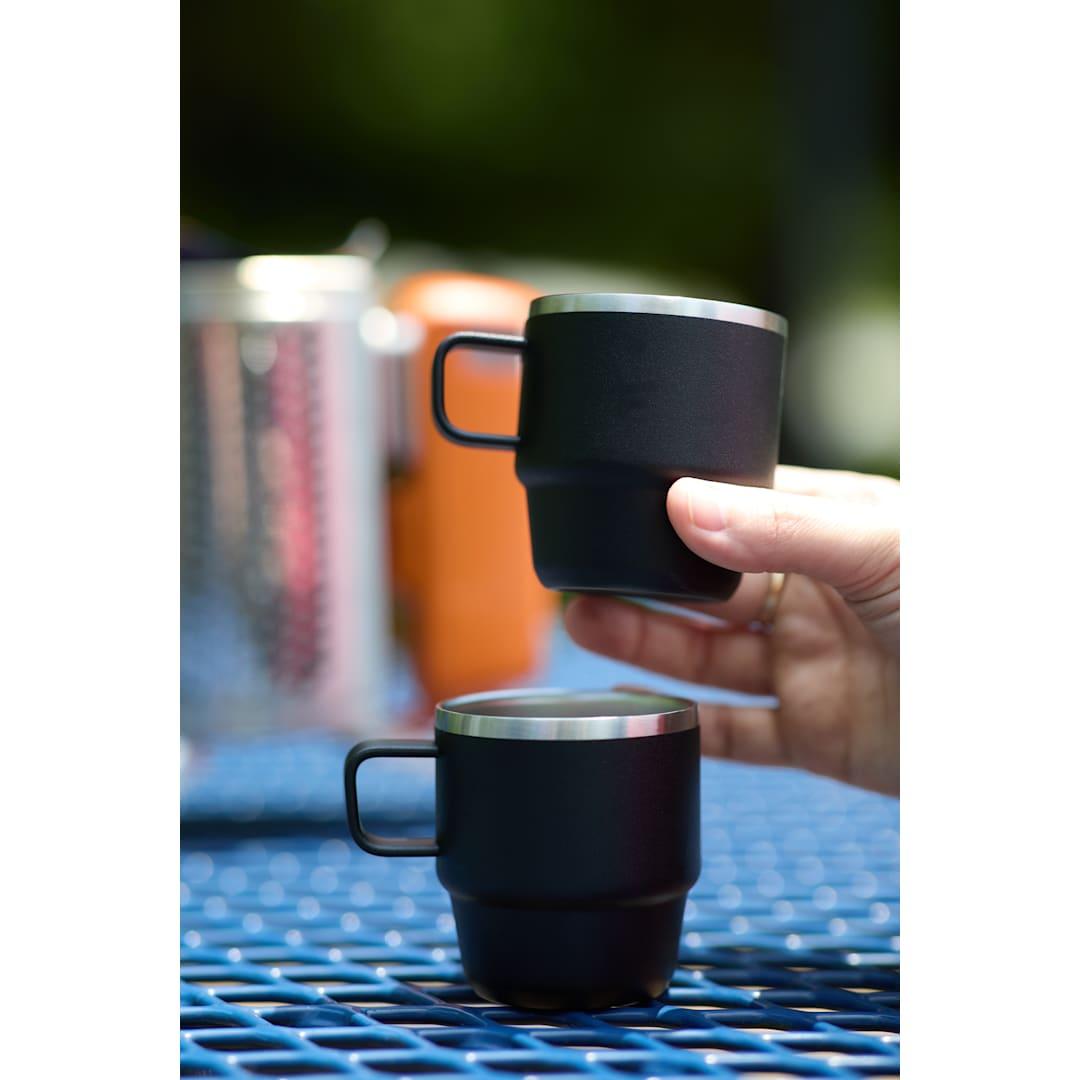 Doppio stackable recycled mug set 6oz Black front