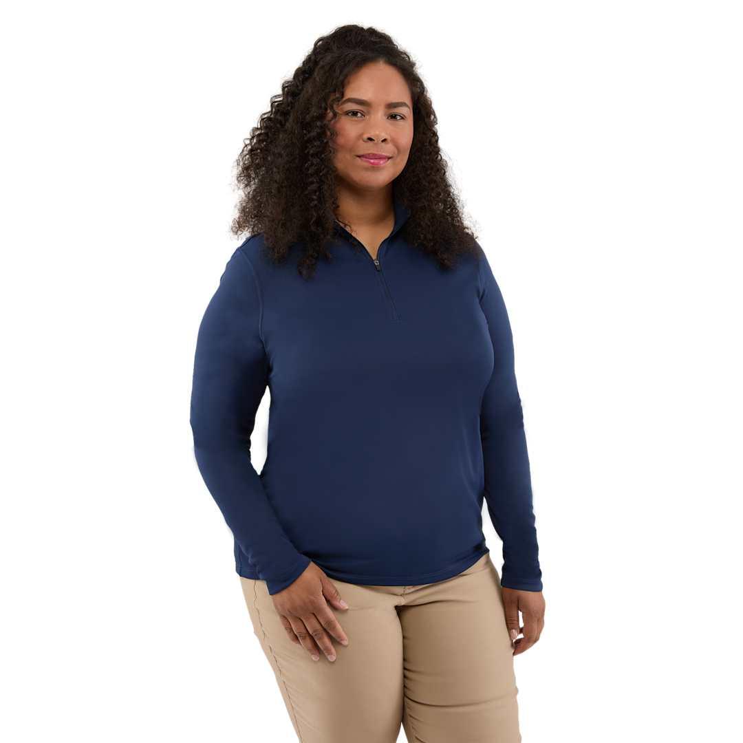 Dara knit quarter zip - womens Navy Blue miniatura 10