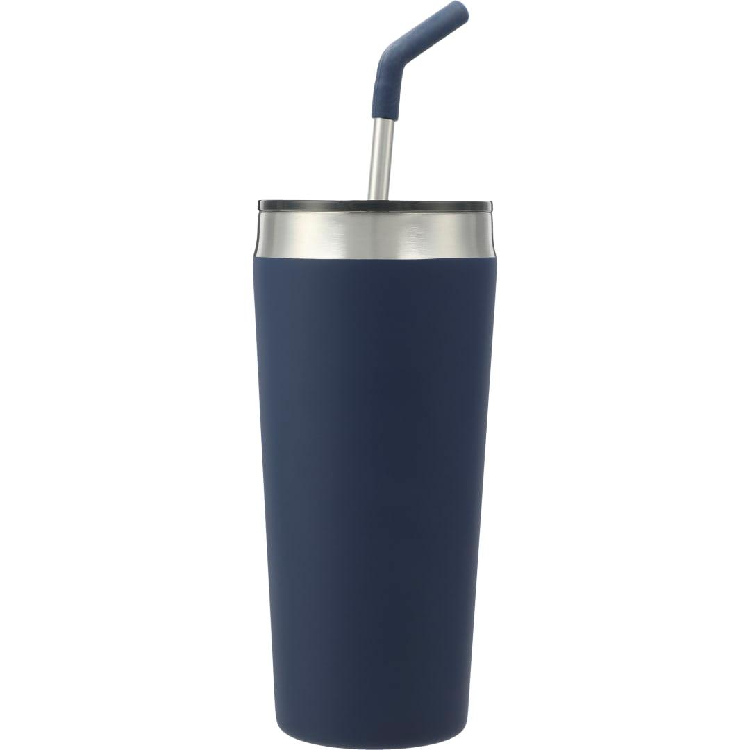 Faye 20oz vacuum tumbler w/ ss straw Black miniatura 9
