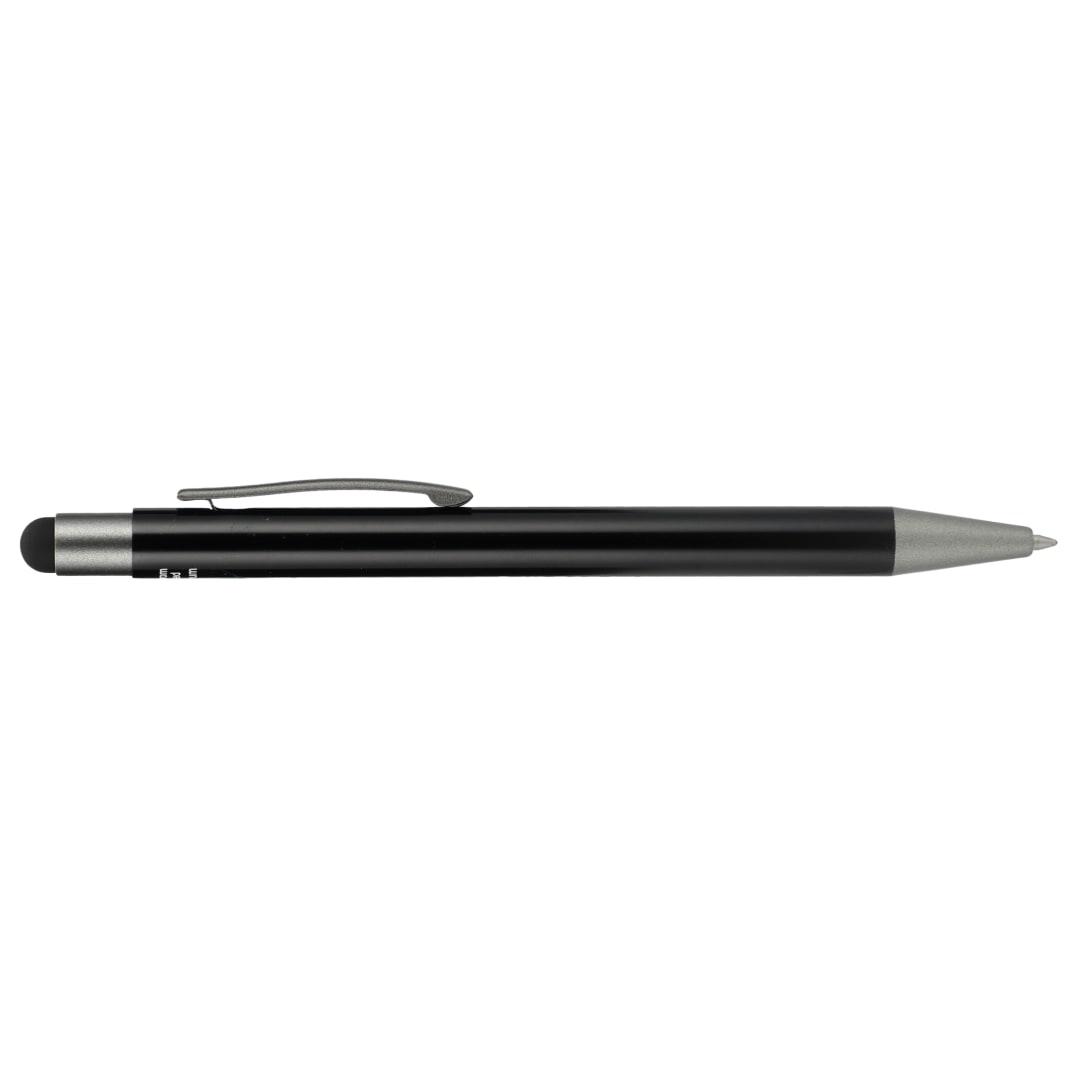 Recycled aluminum gel ballpoint stylus Black front