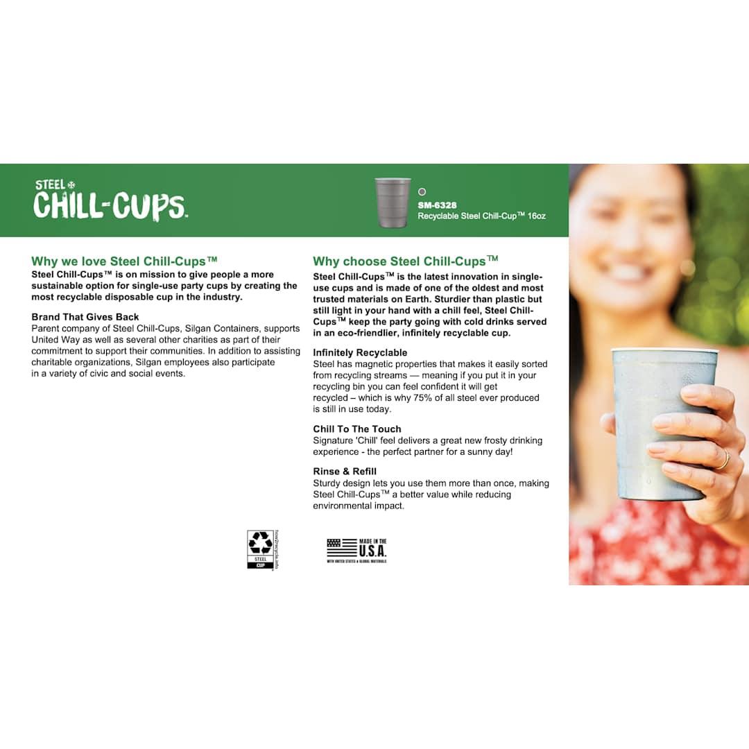 Recyclable steel chill-cups™ 16oz Grey miniatura 7