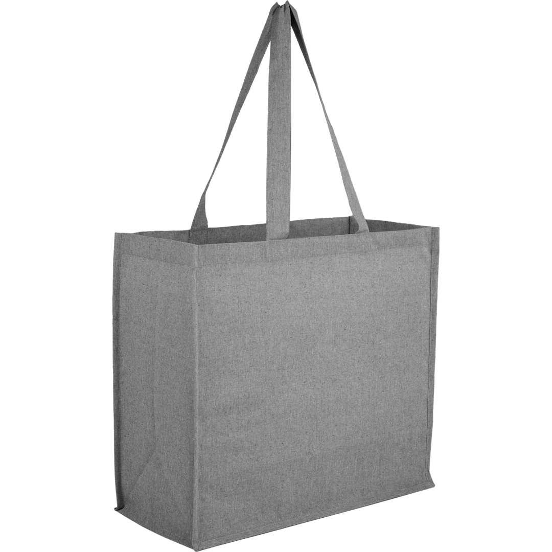 4Oz recycled cotton shopper tote with laminated Grey front