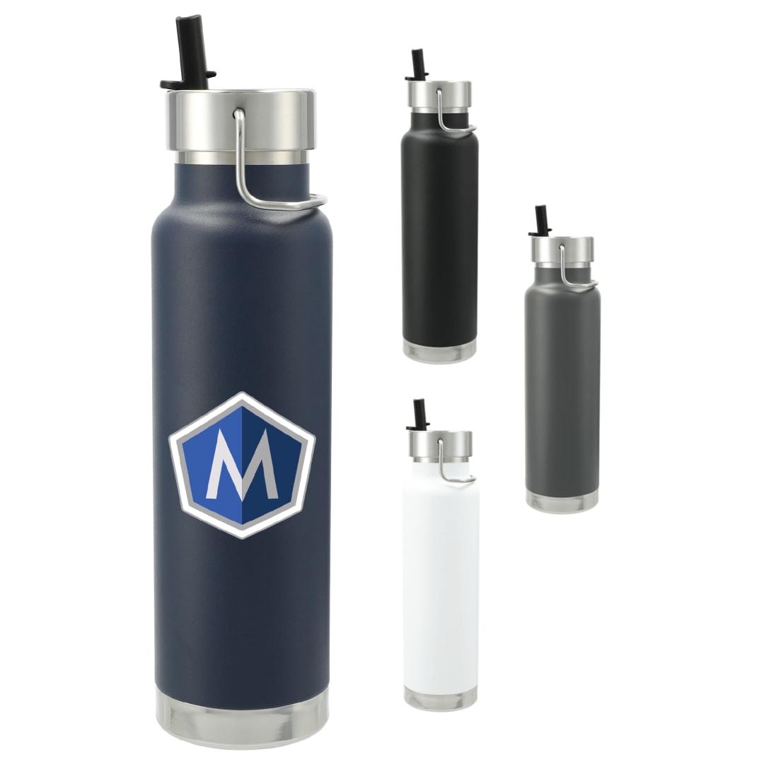 Thor copper vacuum insulated bottle 25oz straw lid Black miniatura 3