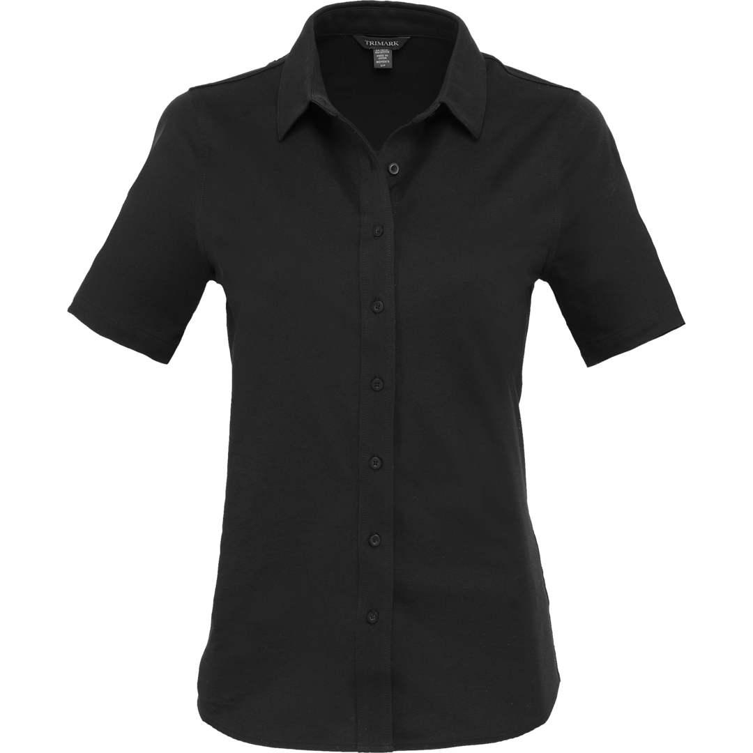 Tatra eco short knit button up sleeve shirt - womens White miniatura 15