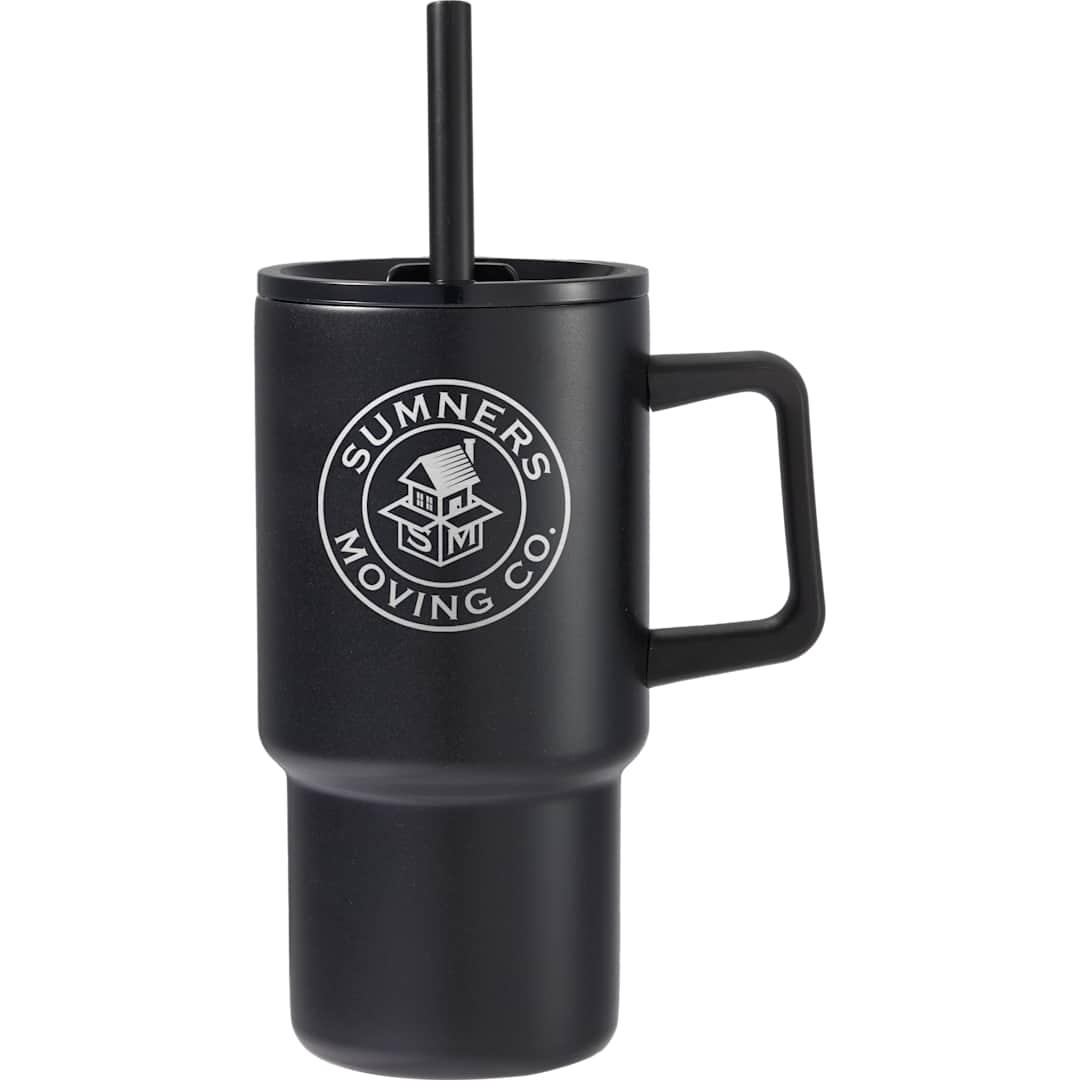 Summit 18oz recycled vacuum insulated mug w/ straw Black miniatura 12