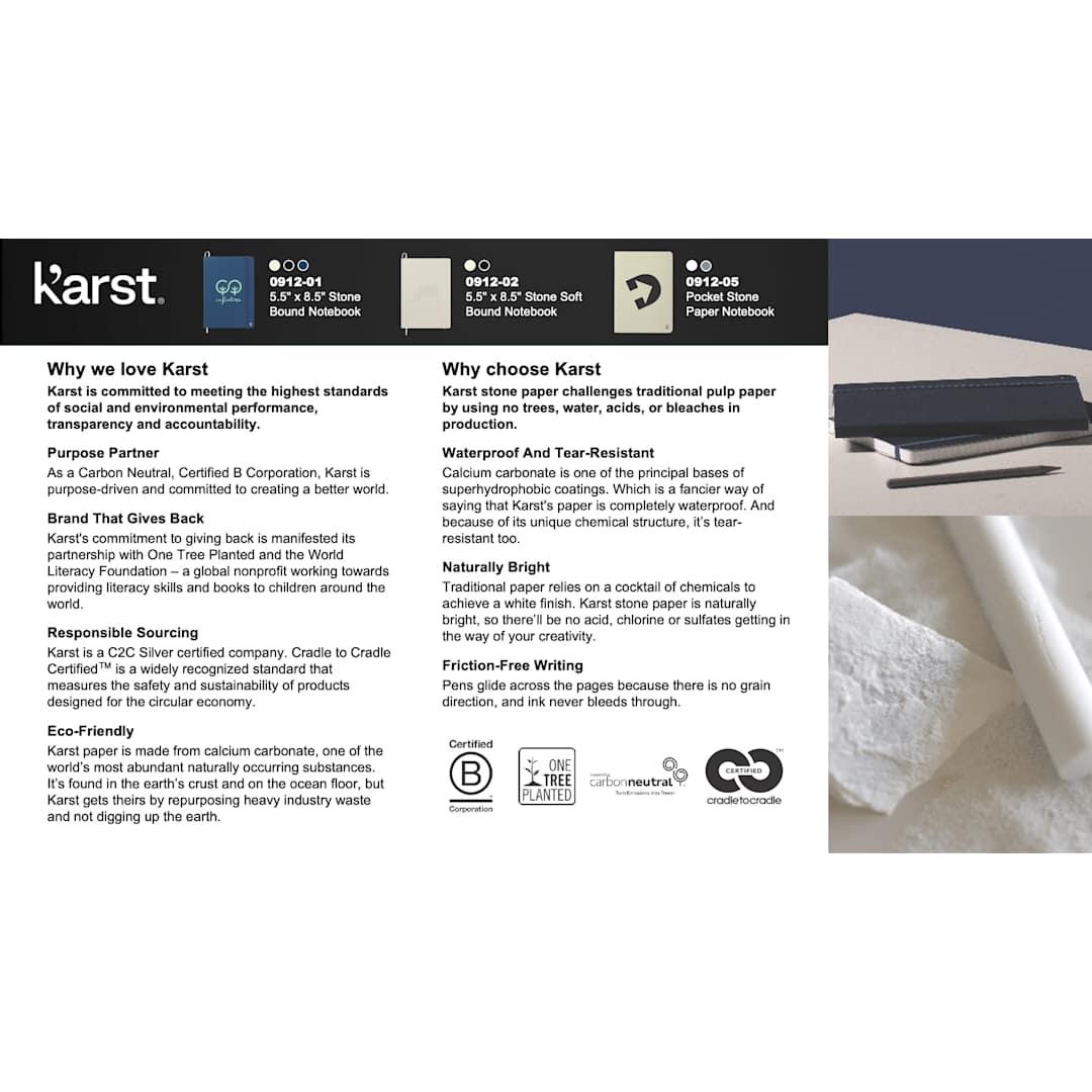 Karst pocket stone paper notebook Beige front