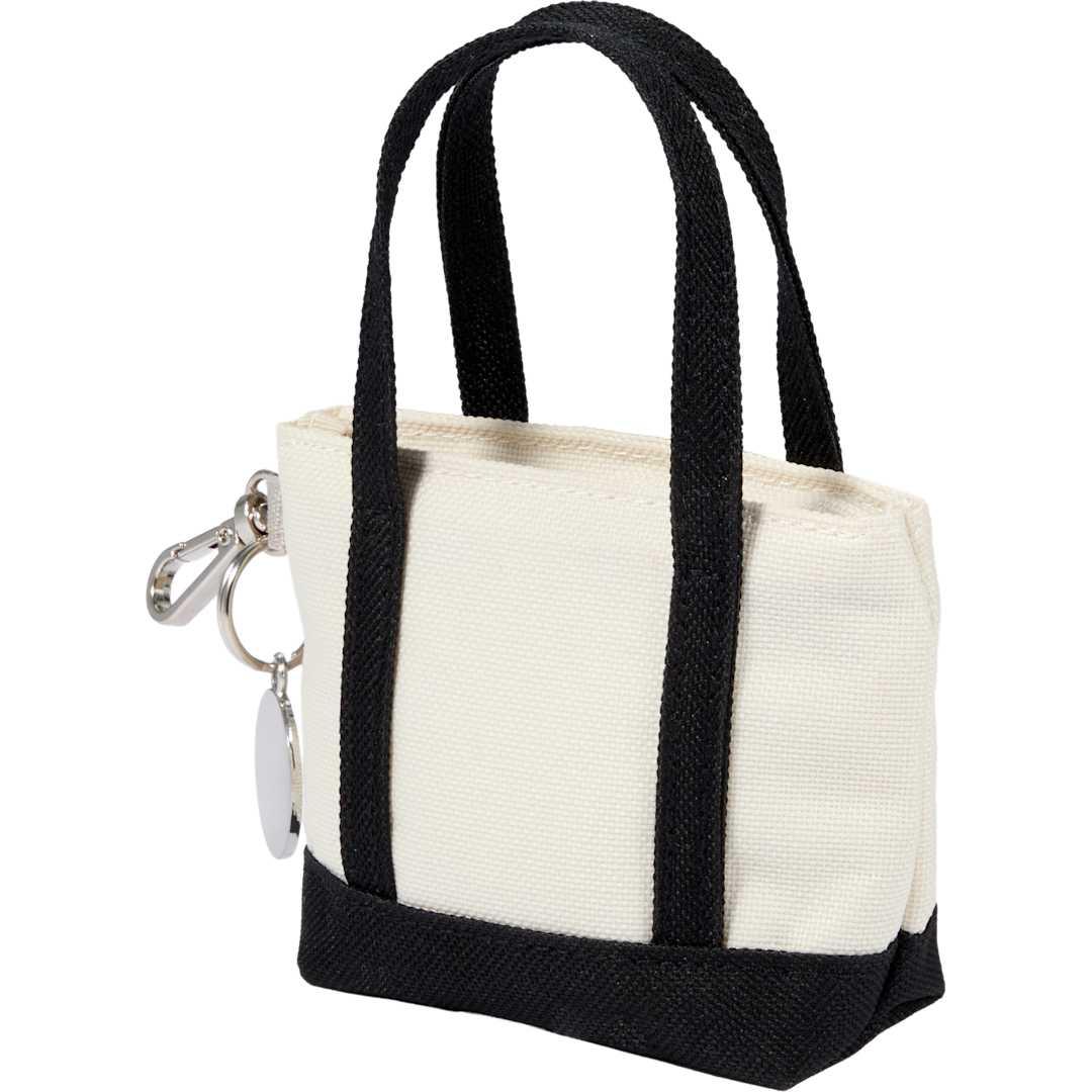 Mini tote bag charm Black front