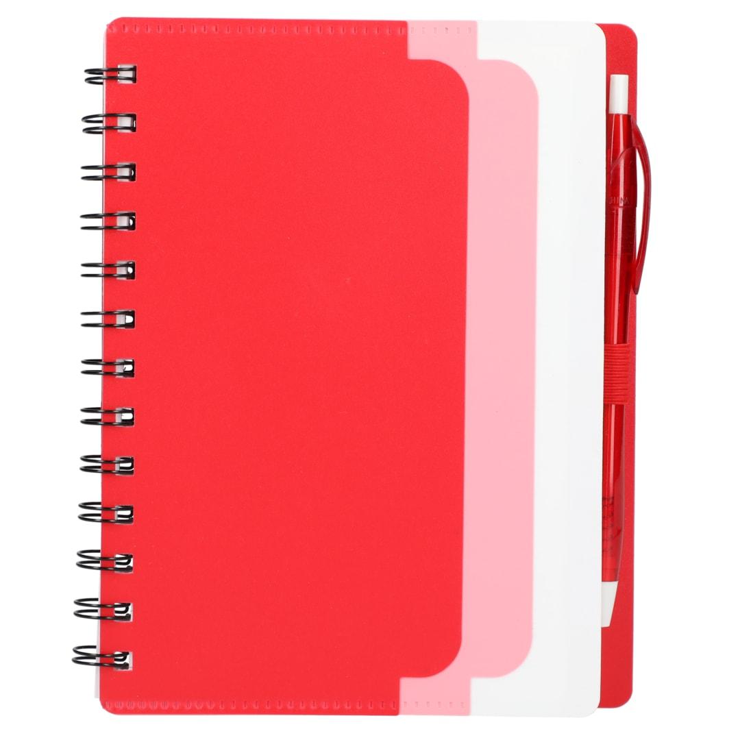 5 X 7 recycled dual pocket spiral notebook w pen Blue miniatura 18