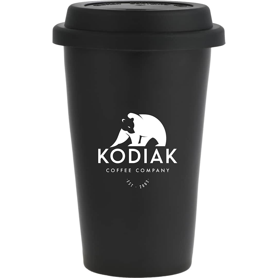 Im not a paper cup 10oz ceramic tumbler w/ lid Black miniatura 6