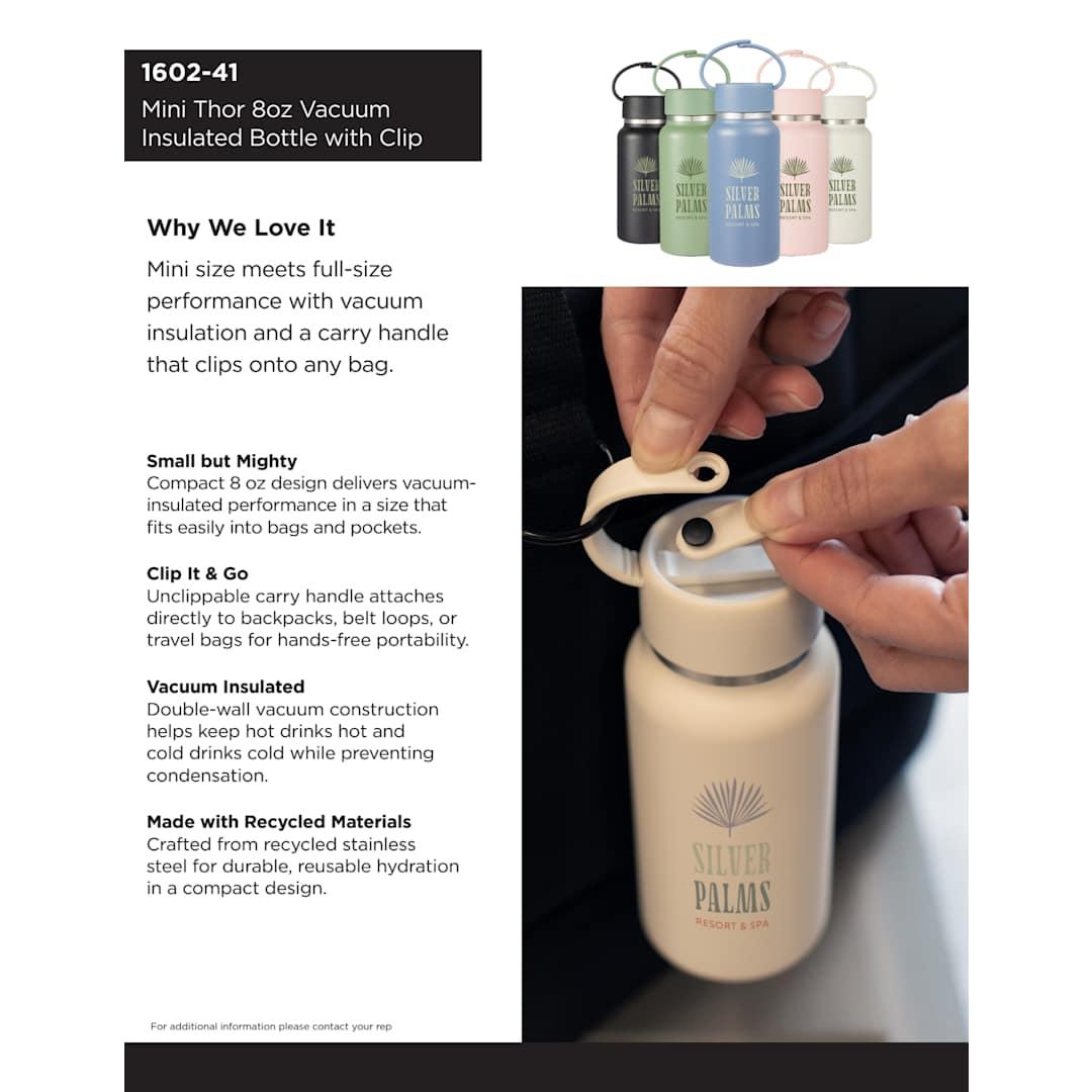 Mini thor recycled vacuum insulated bottle 8oz Black miniatura 5