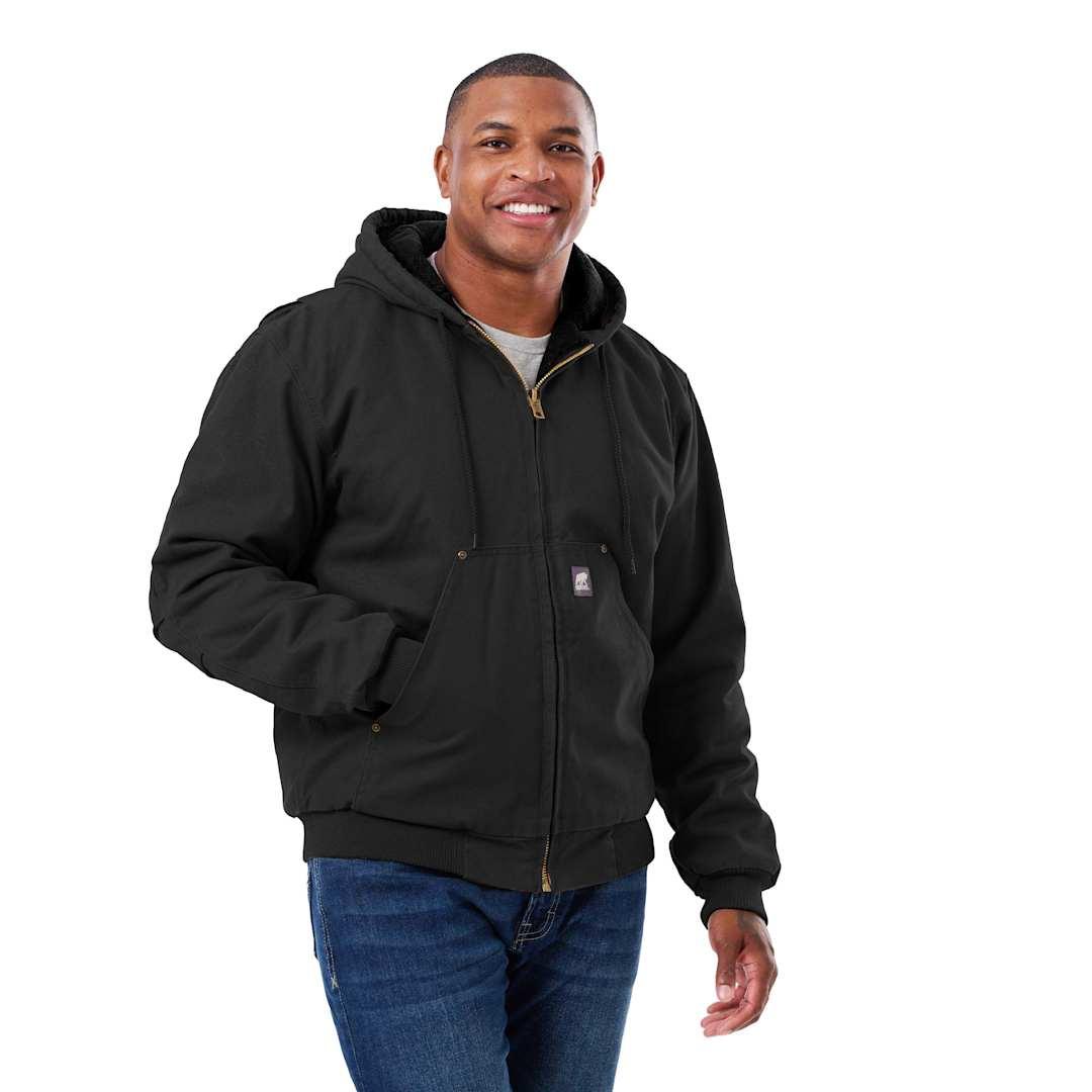 Berne heartland washed duck hooded work jacket Black miniatura 14