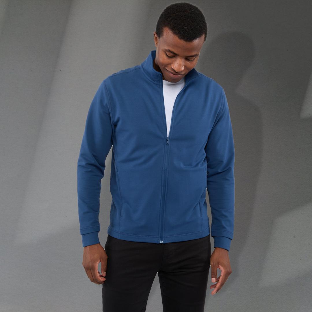 Lyon eco stretch knit full zip - mens Blue miniatura 7