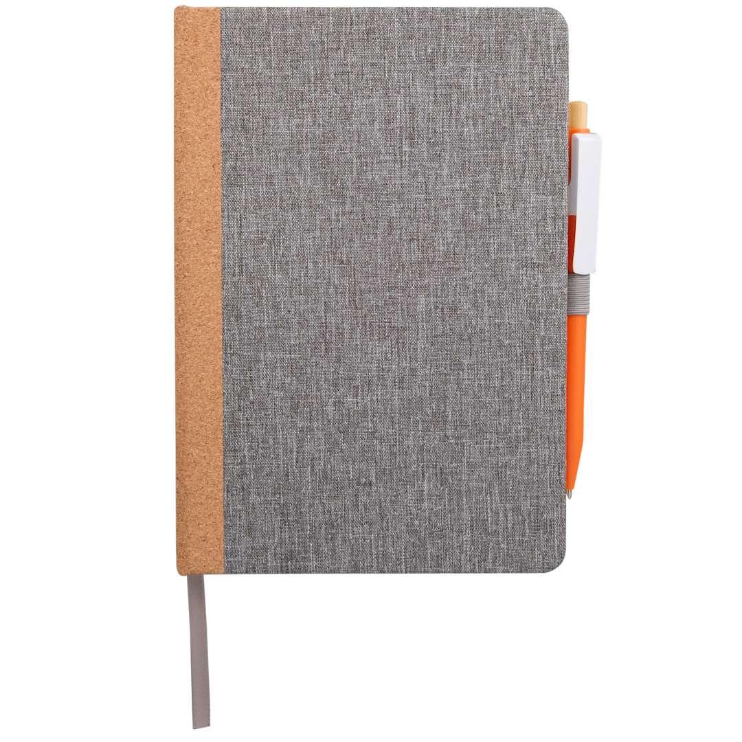 5.5 X 8.5 recycled pet and cork bound journal Black miniatura 16