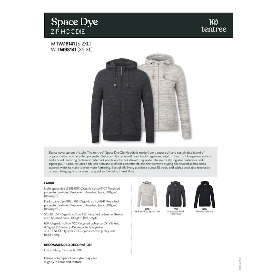 Tentree space dye zip hoodie - womens Grey front