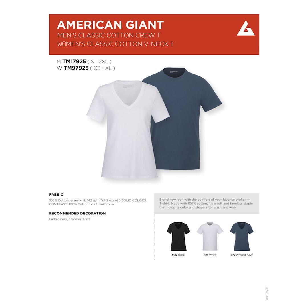 American giant classic cotton crew t - mens White miniatura 43