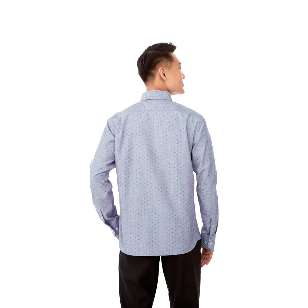 Mens huntington long sleeve shirt Blue miniatura 3
