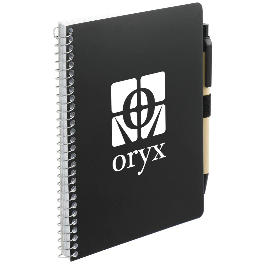 Fsc® mix 5 x 7 spiral notebook with pen Black miniatura 8