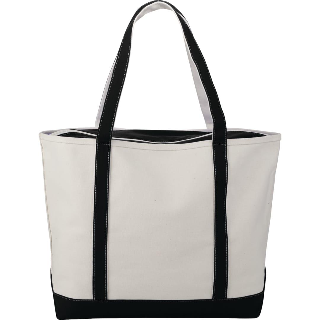 Baltic 24oz cotton canvas tall zippered tote Black front