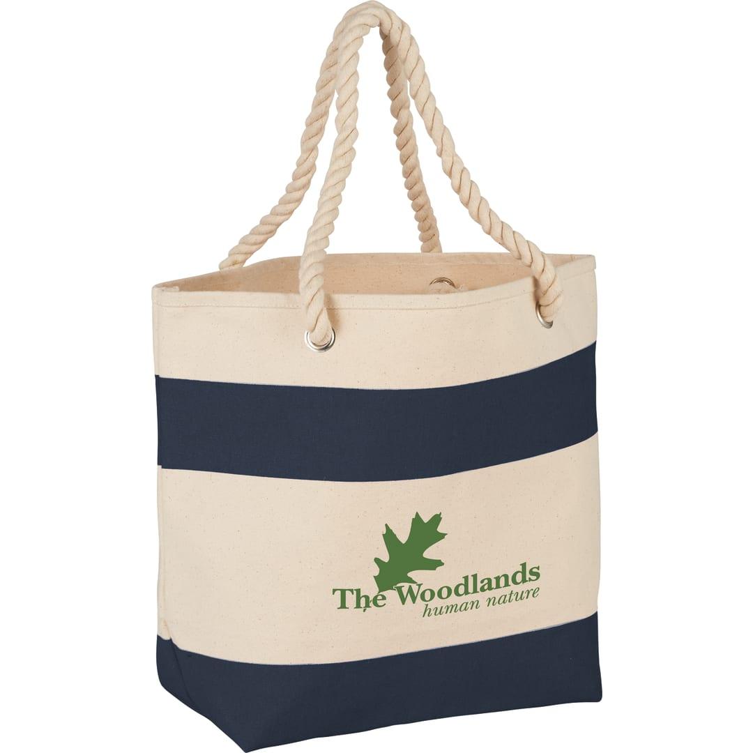 Rope handle 16oz cotton canvas tote Black miniatura 8
