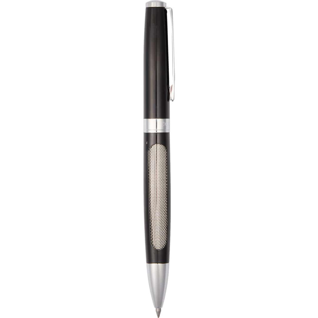 Luxe recycled stainless steel ballpoint Black front