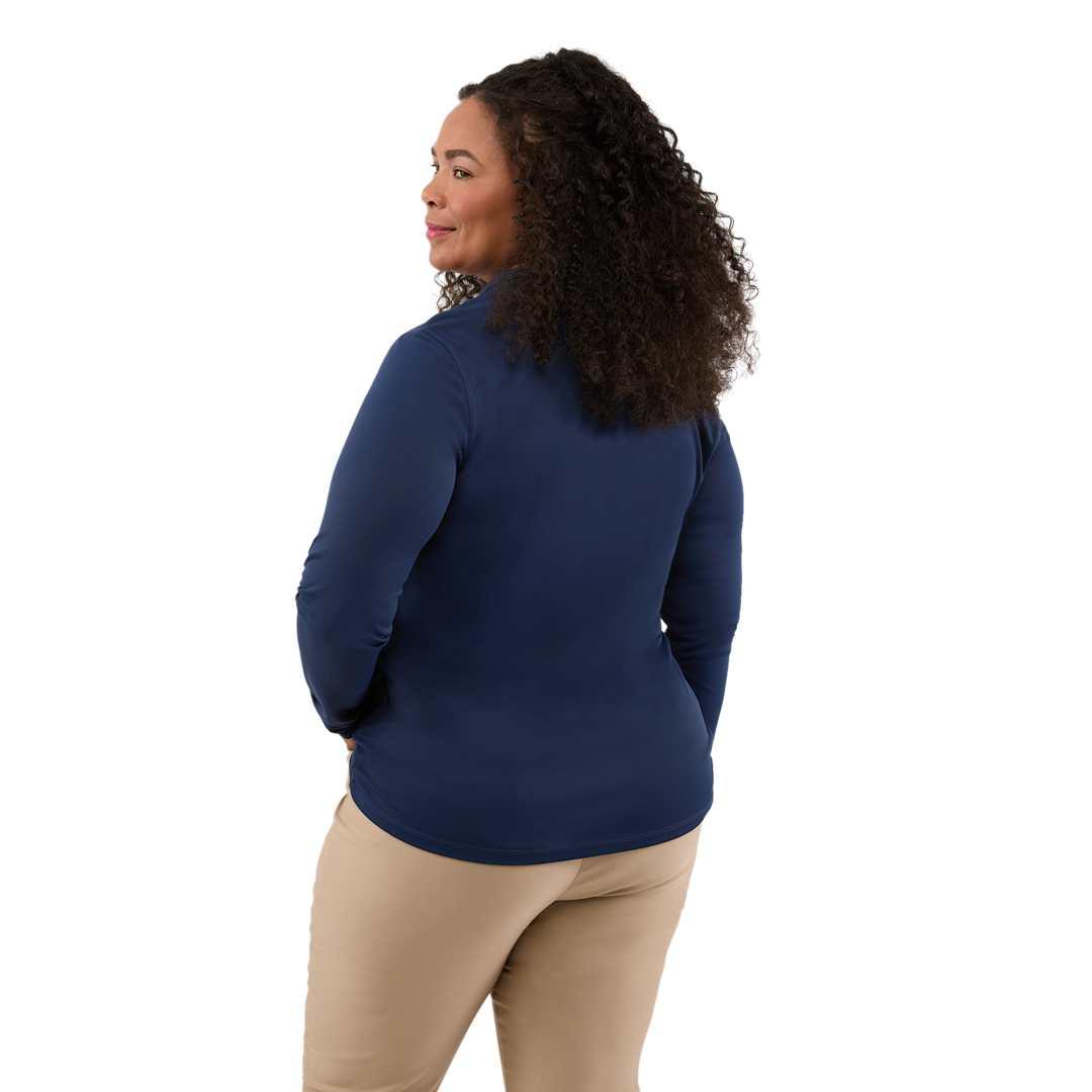 Dara knit quarter zip - womens Navy Blue miniatura 8
