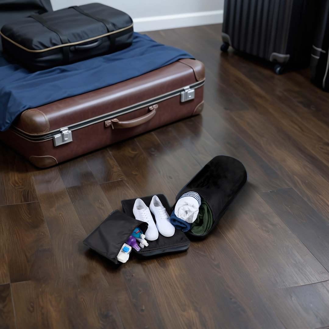 Recycled travel bag set Black miniatura 12