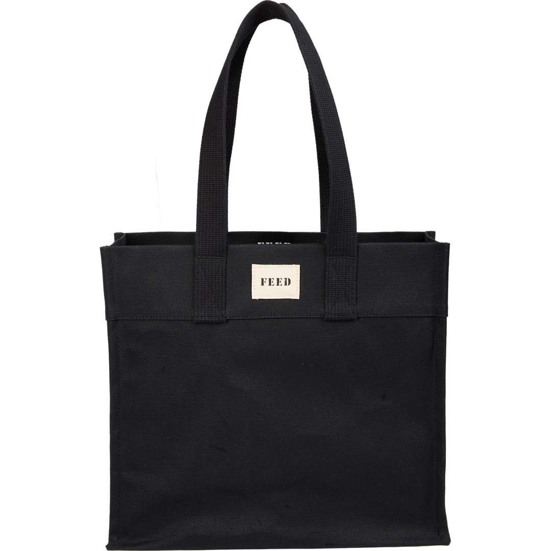 Feed organic cotton market tote Black miniatura 4