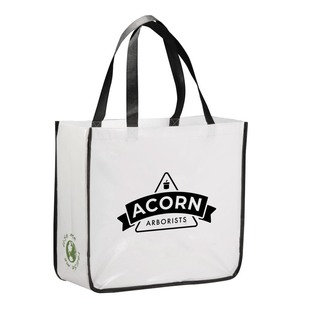 Gloss laminated non-woven shopper tote Black miniatura 12