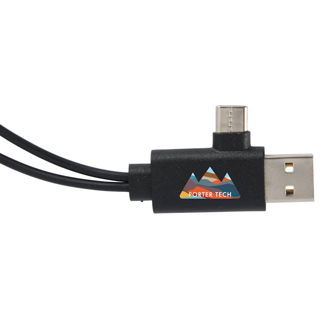 5-In-1 recycled charging cable Black miniatura 8