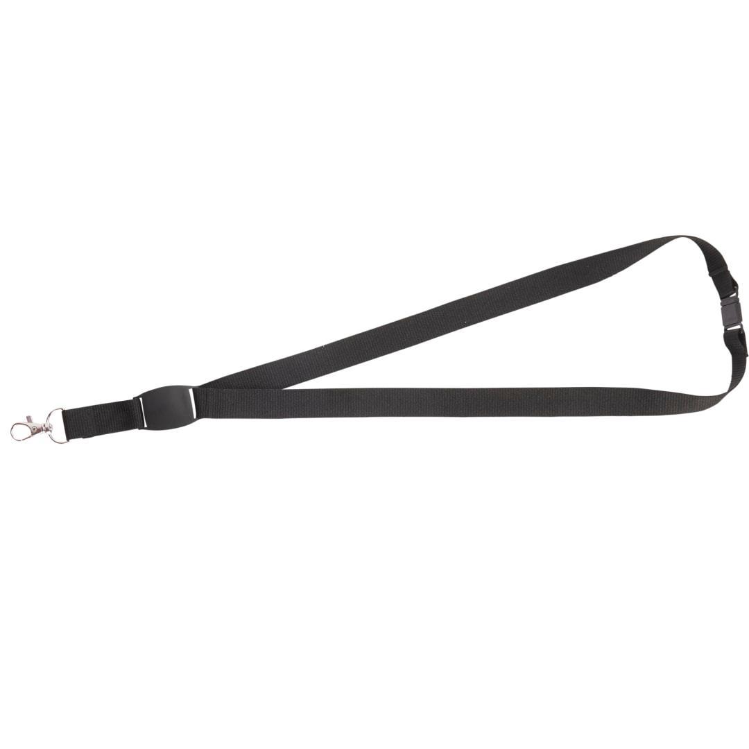 Flat panel lanyard Black front