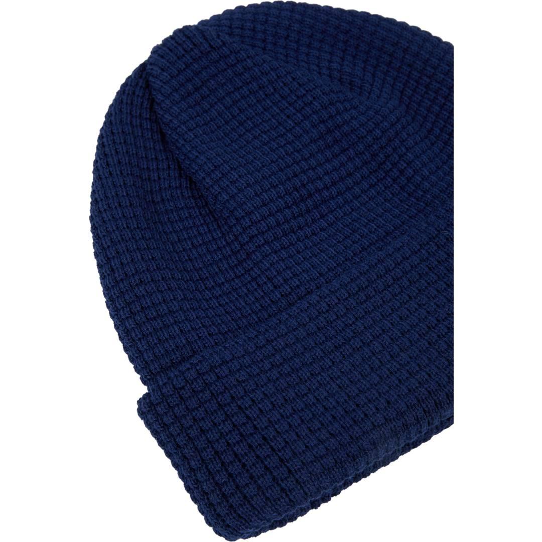 Recycled waffle beanie - unisex Blue front