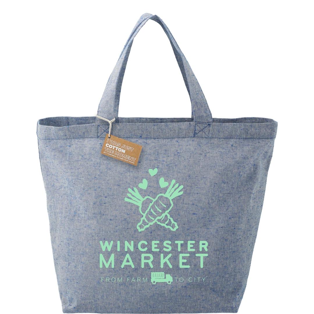 Recycled 5oz cotton twill grocery tote Blue miniatura 7