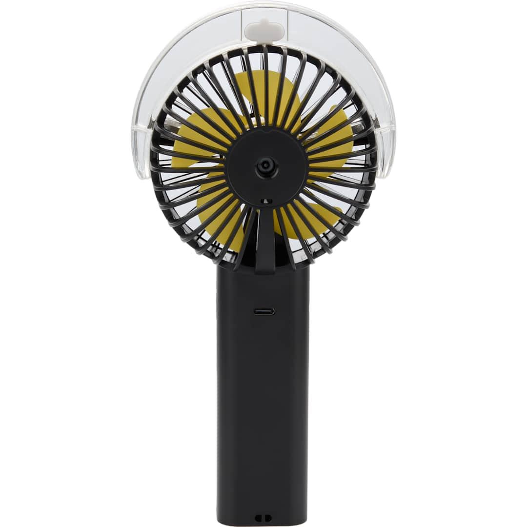 Rechargeable portable led fan with water mist Black miniatura 6