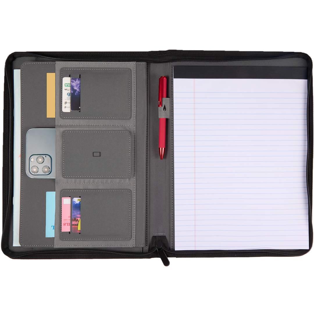 Puffer zippered padfolio with fsc© recycled paper Grey miniatura 3