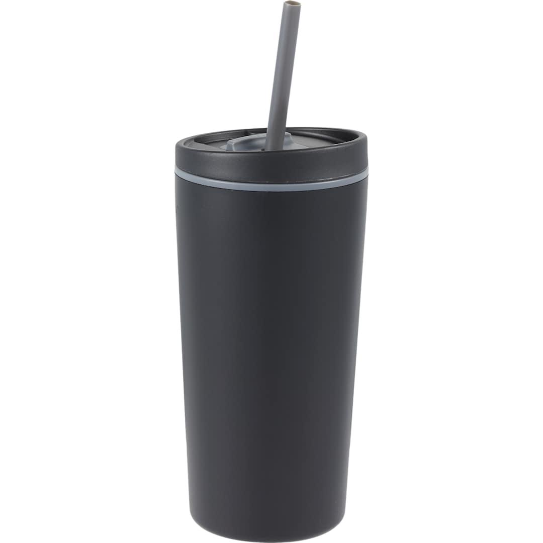 Santino recycled tumbler w/ dual function lid 16oz Black miniatura 2