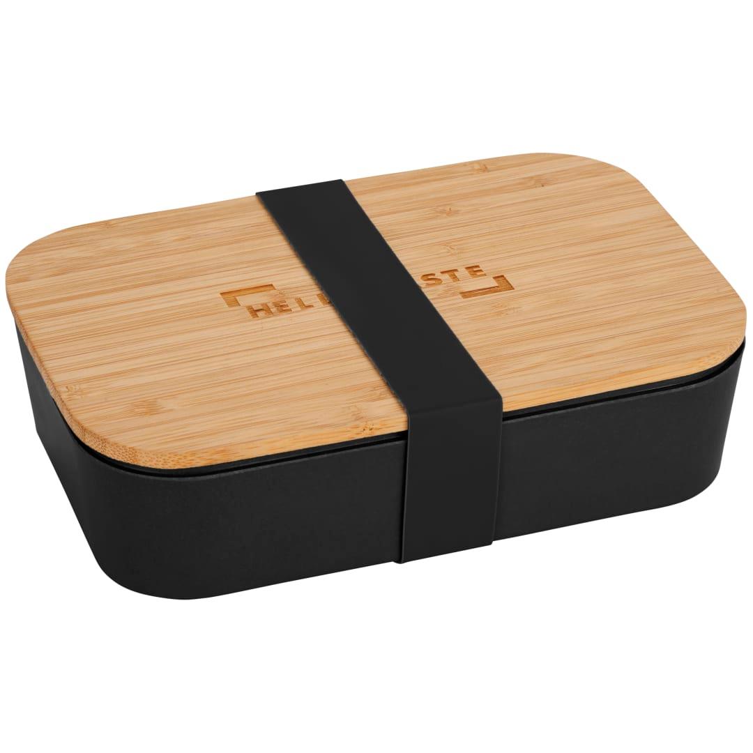 Bamboo fiber lunch box with cutting board lid Beige miniatura 16