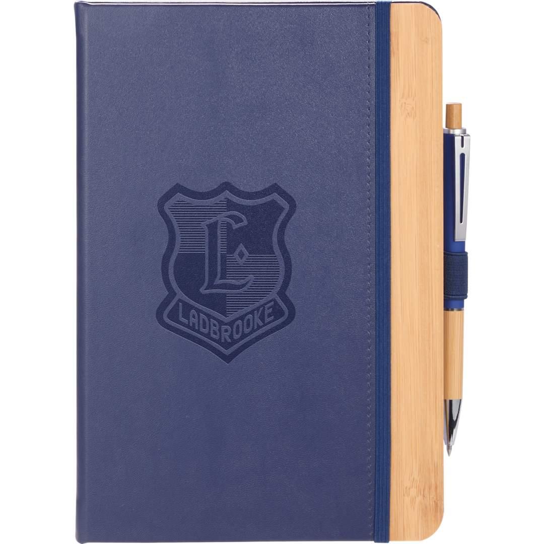 5.5 X 8.5 fsc® recycled bamboo fiber pu journal Black miniatura 7