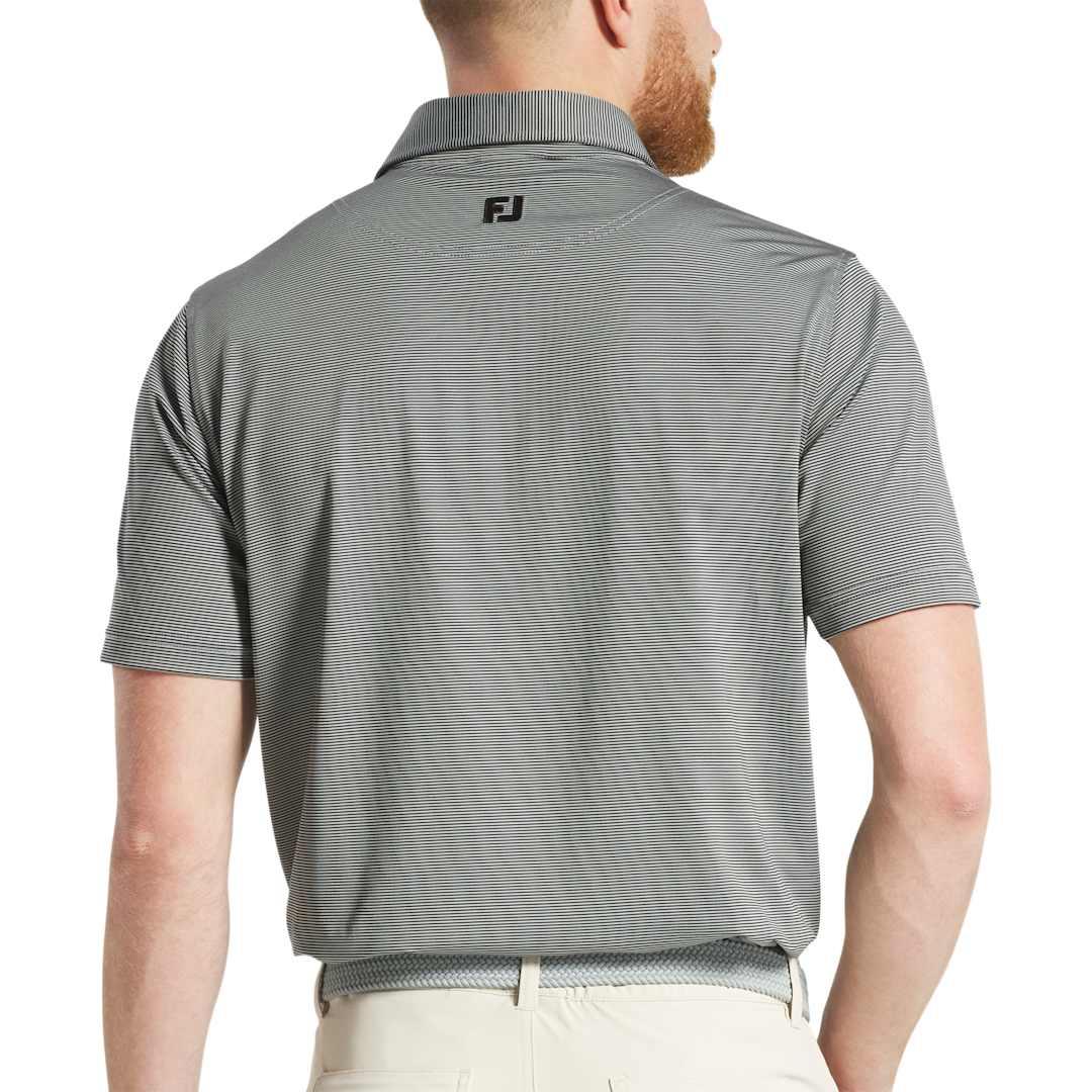 Footjoy mens microfeeder stripe polo Royal miniatura 15