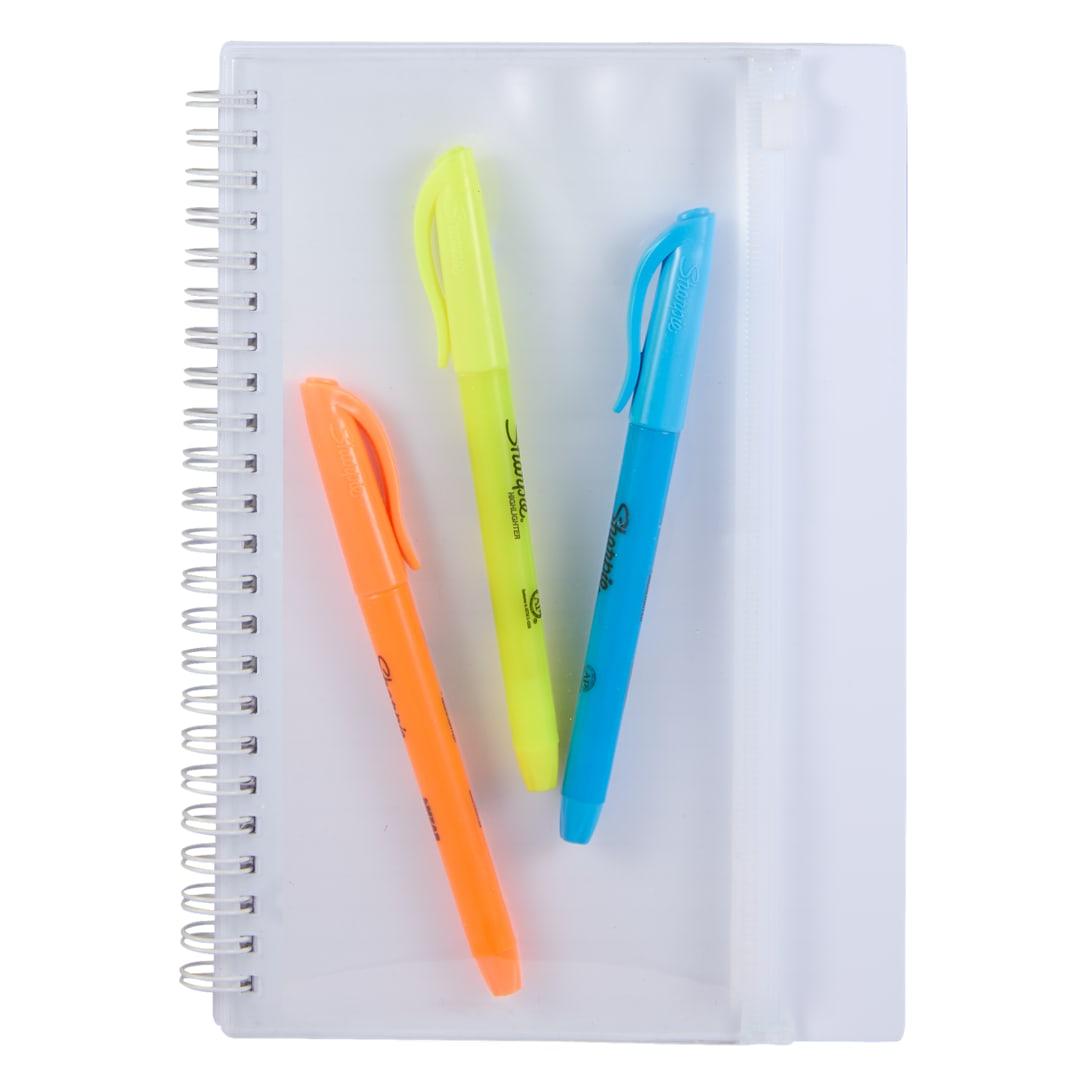 5.5 X 8.5 spiral notebook with clear pocket Black miniatura 28