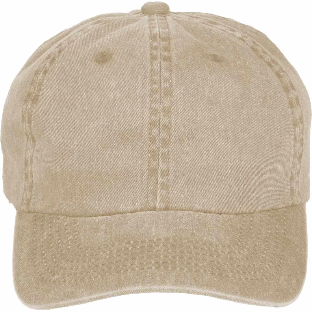 Recycled cotton washed 6 panel dad ballcap - unisex Khaki miniatura 7