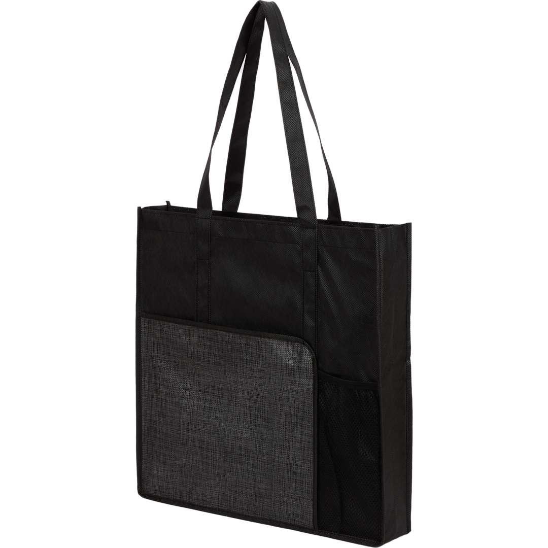 Radius recycled non-woven tote Black front