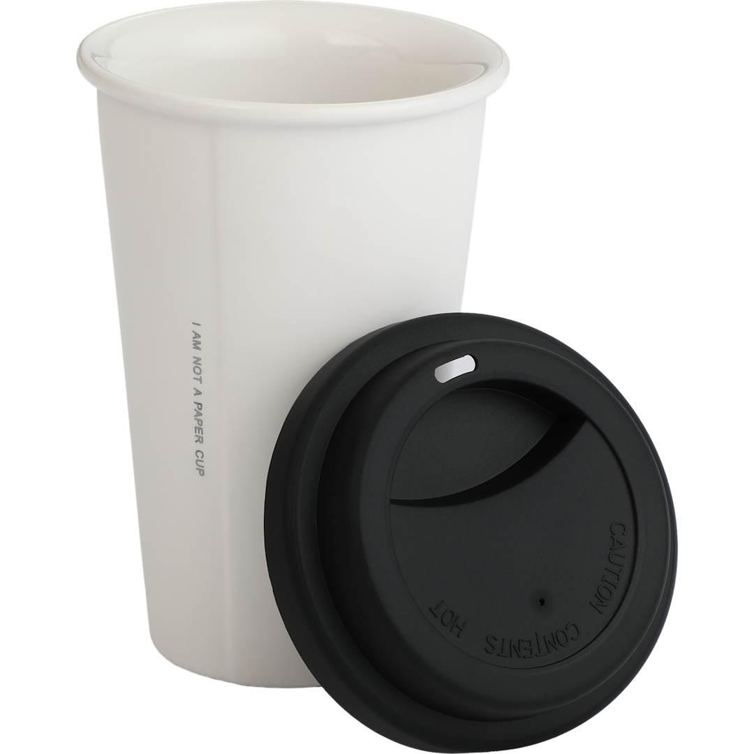 Im not a paper cup 10oz ceramic tumbler w/ lid Black miniatura 13